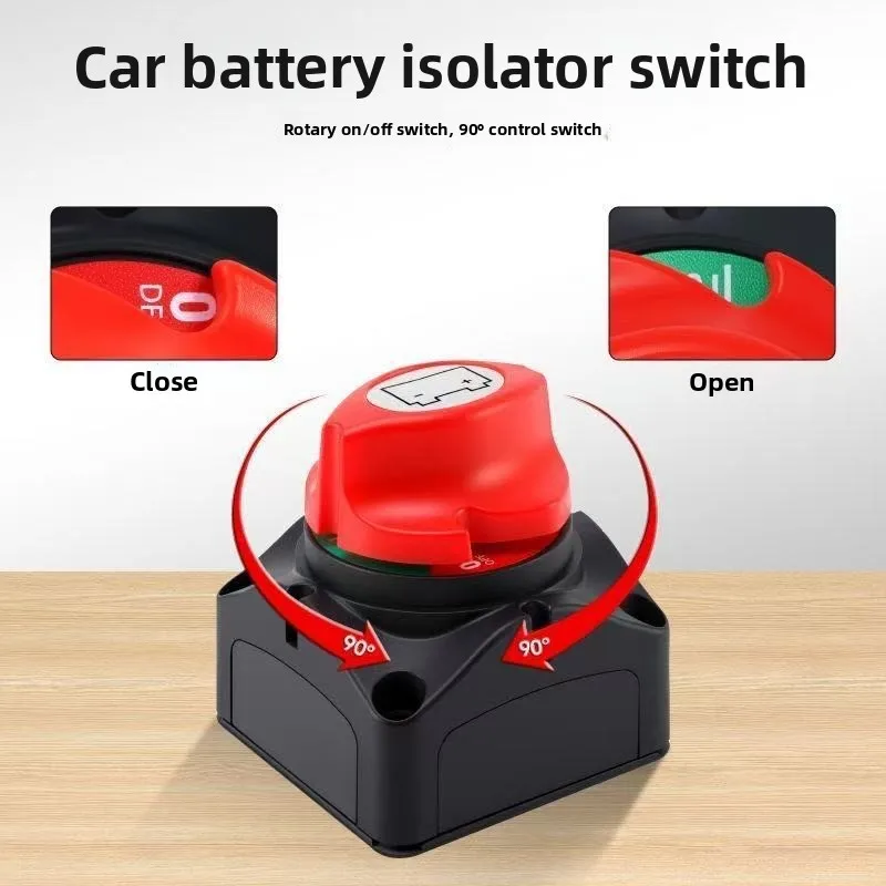 12V/24V 300A Battery Disconnect Switch, 90° Rotary on/Off for Car/RV/Boat