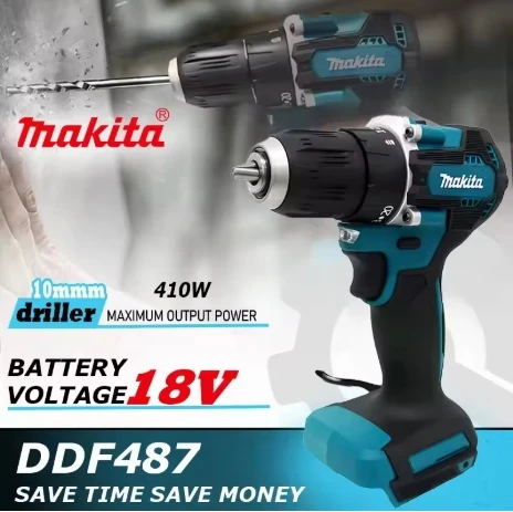 Makita DDF487 18V Screw Knife Brushless Electric Drill Decoration Team Makita 18V Battery Power Tools