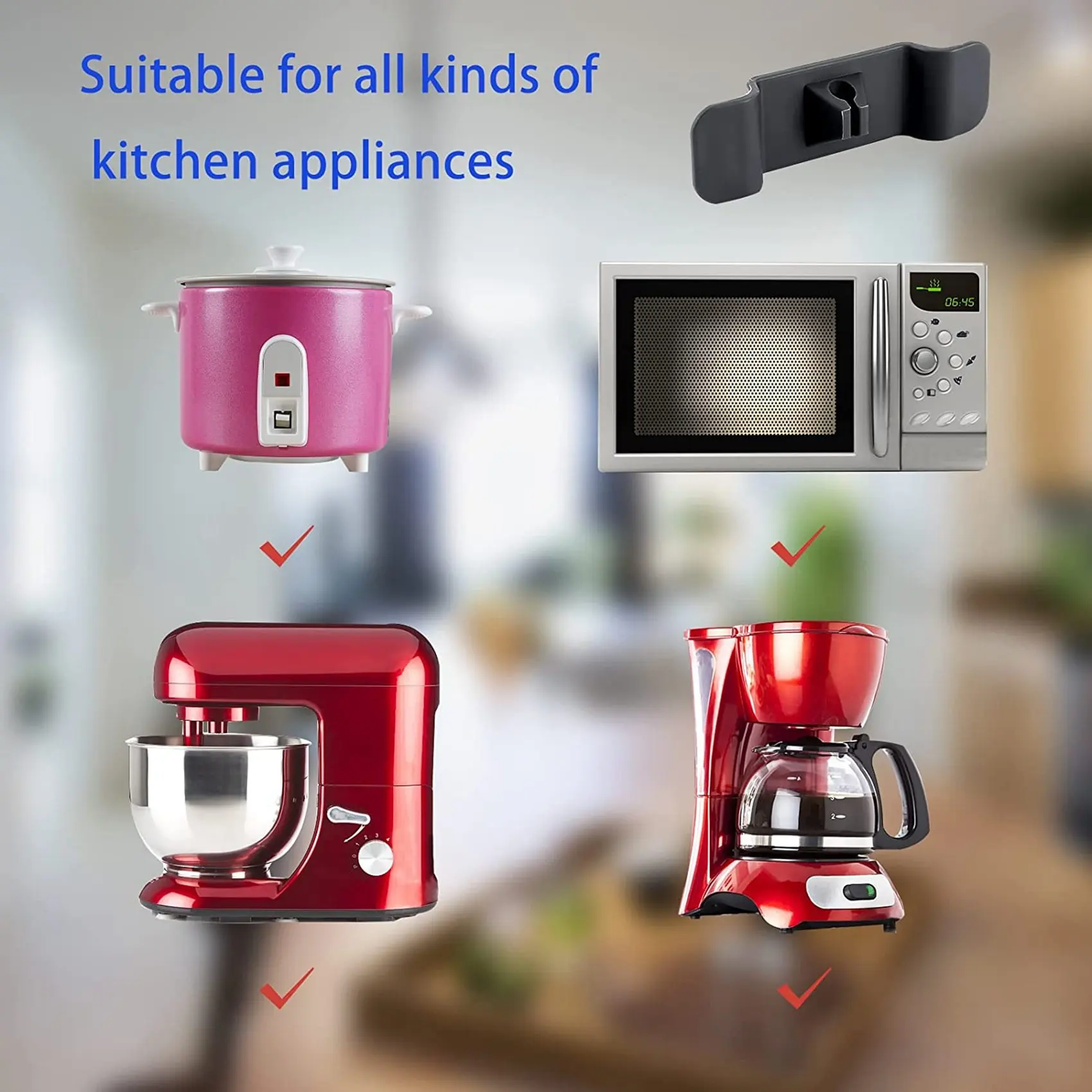 N98R 6 عبوات منظم سلك للأجهزة، غلاف سلك المطبخ، كابل لف سلك التخزين، أسود