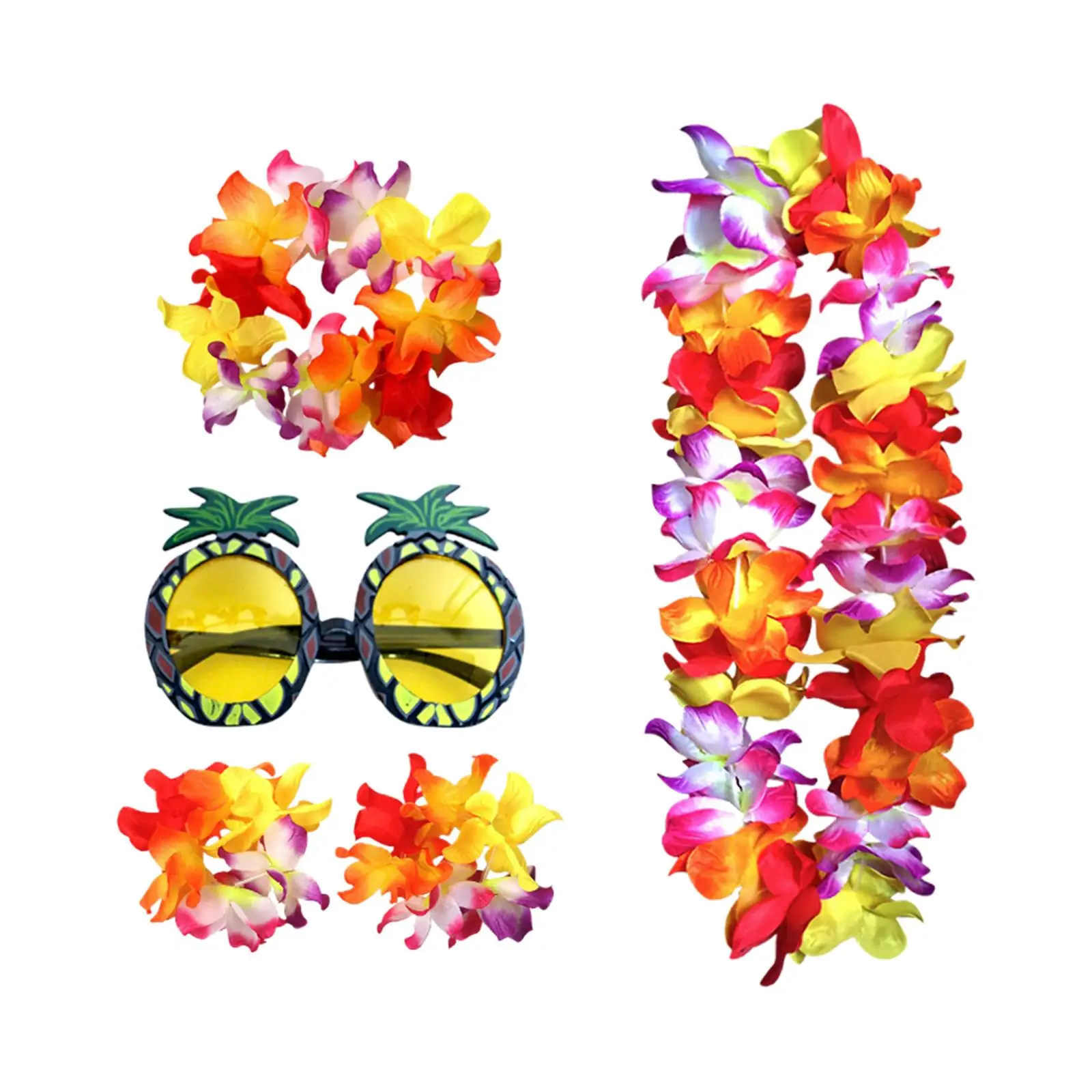 

Hawaiian Necklace Costume Set Beach Luau Accessory Adults Outfit Dancewear