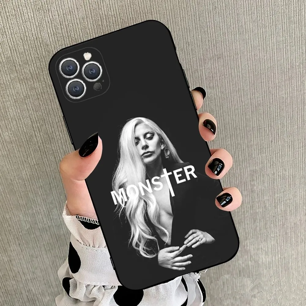 Singer L-Lady Gaga  Phone Case For iPhone 16,15,14,13,12,11,Plus,Pro Max,XS,X,XR,SE,Mini,8,7 Soft Silicone Black Cover