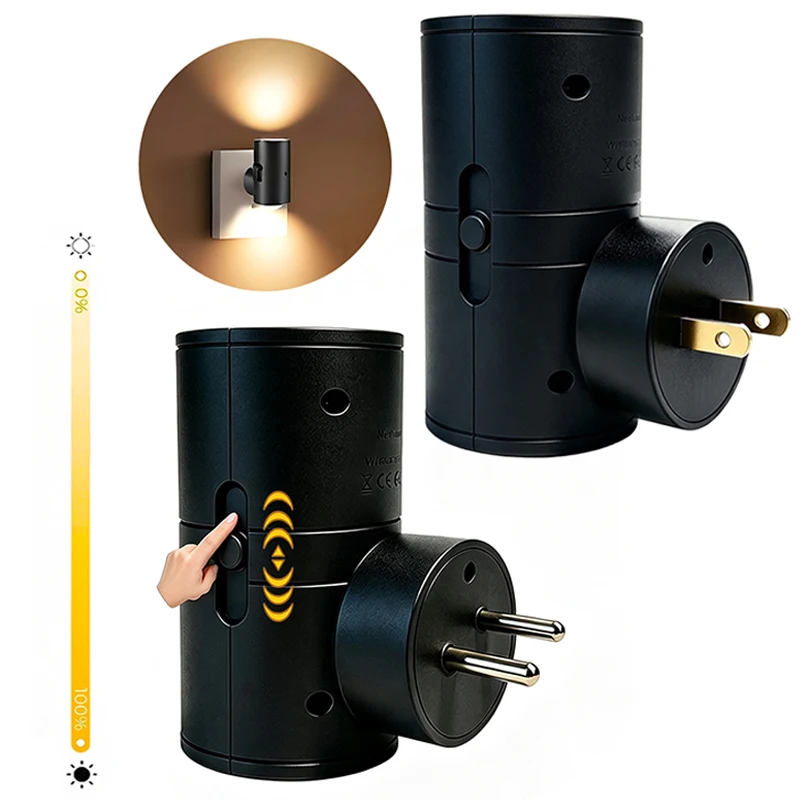 Dimmable LED Wall Lamp Plug Type Dusk To Dawn Sensor Night Lights for Indoor Room Corridor Stair Decor Lighting