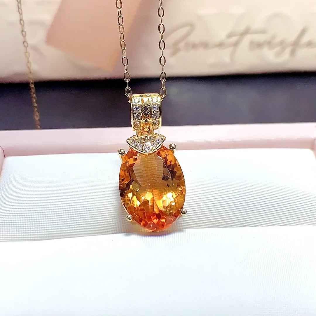 

Elegant Natural Crystal Pendant S925 Pure Silver High Grade Fashion Jewelry Shining Gemstone Delicate Women Daily Accessories