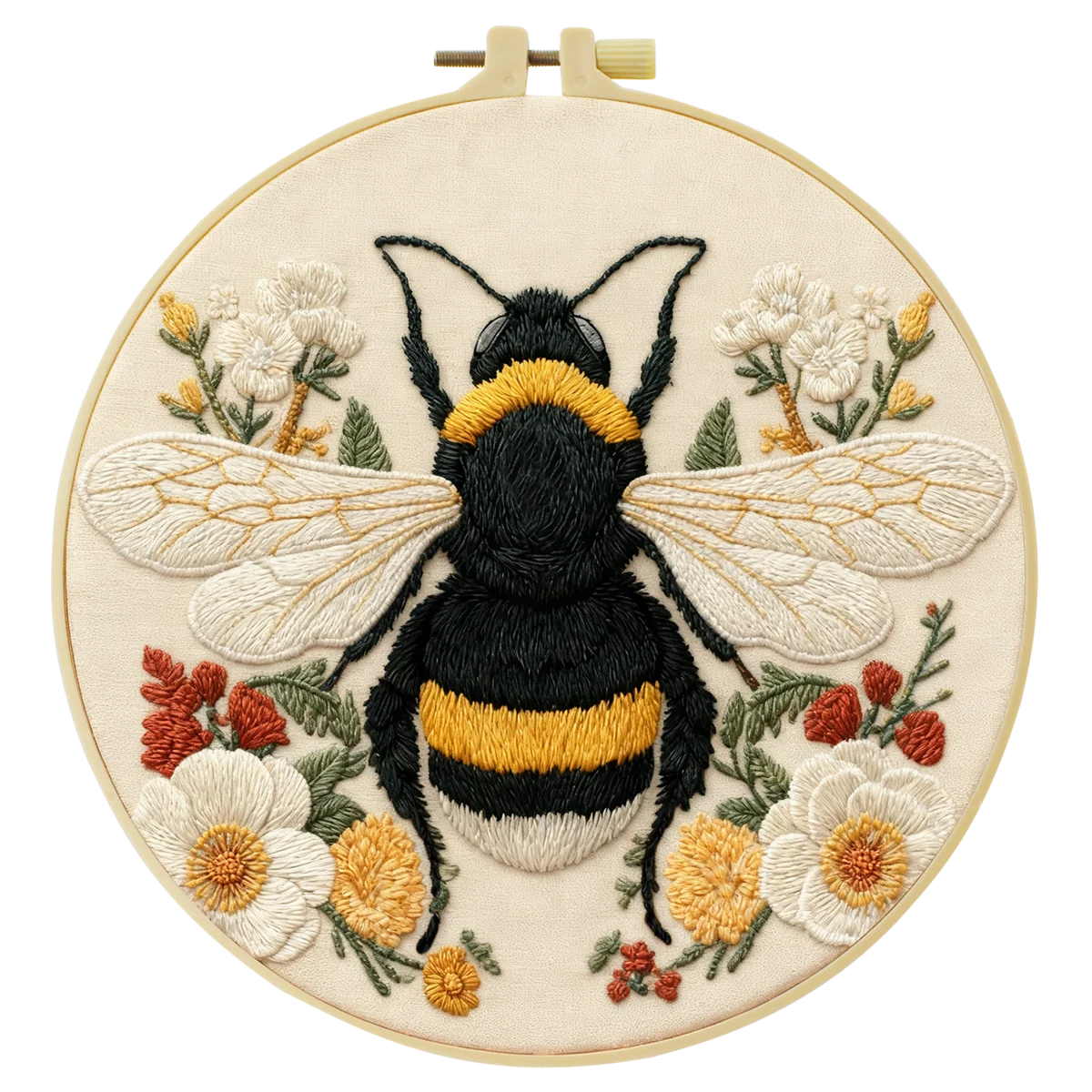 1 Stück 20X20CM/15X15CM 7,87/6,3 Zoll Bienen-Stickerei-Starter-Kit DIY-Kit DIY-Stickerei-Set für Anfänger Nadelkunst – Detail 3