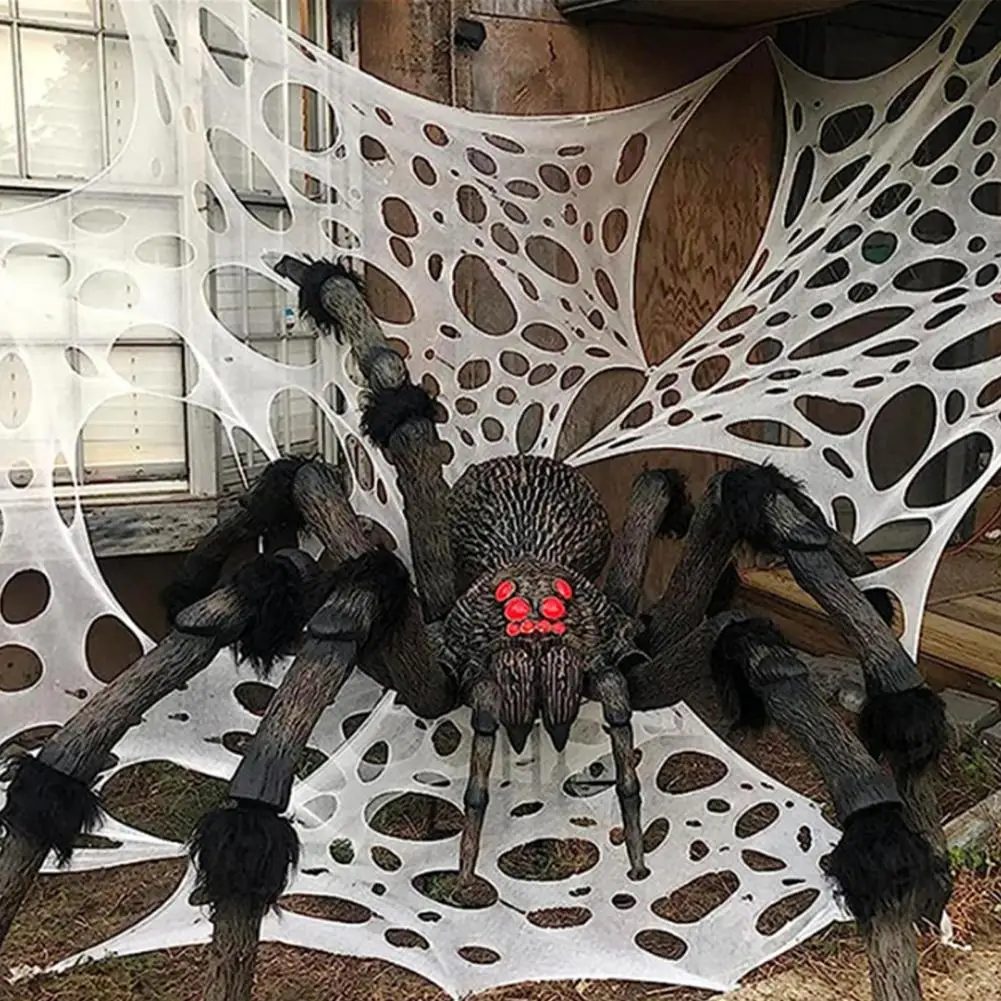 Spider Web for Haunted House Indoor Spider Web Decoration Spooky Diy Halloween Decor Reusable Stretchy Spider Web for Outdoor