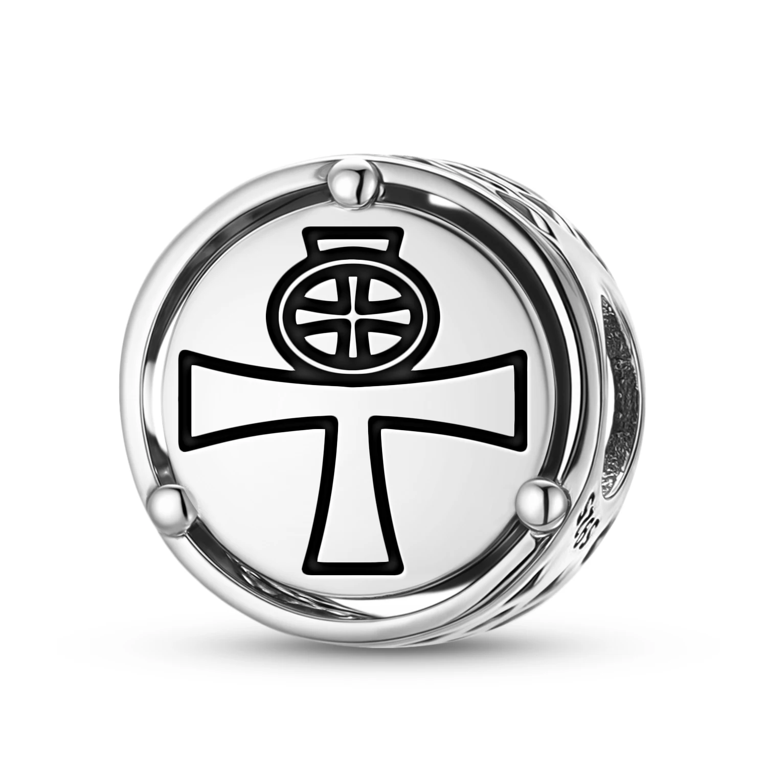 925 Sterling SilverTemplarAnkh Knights TemplarCharm Fit Original Bracelet Diy Jewelry Accessories Family Bead