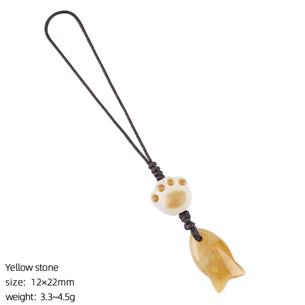 Natural Crystal Amethysts Fish Pendant Keychain Bag Accessory