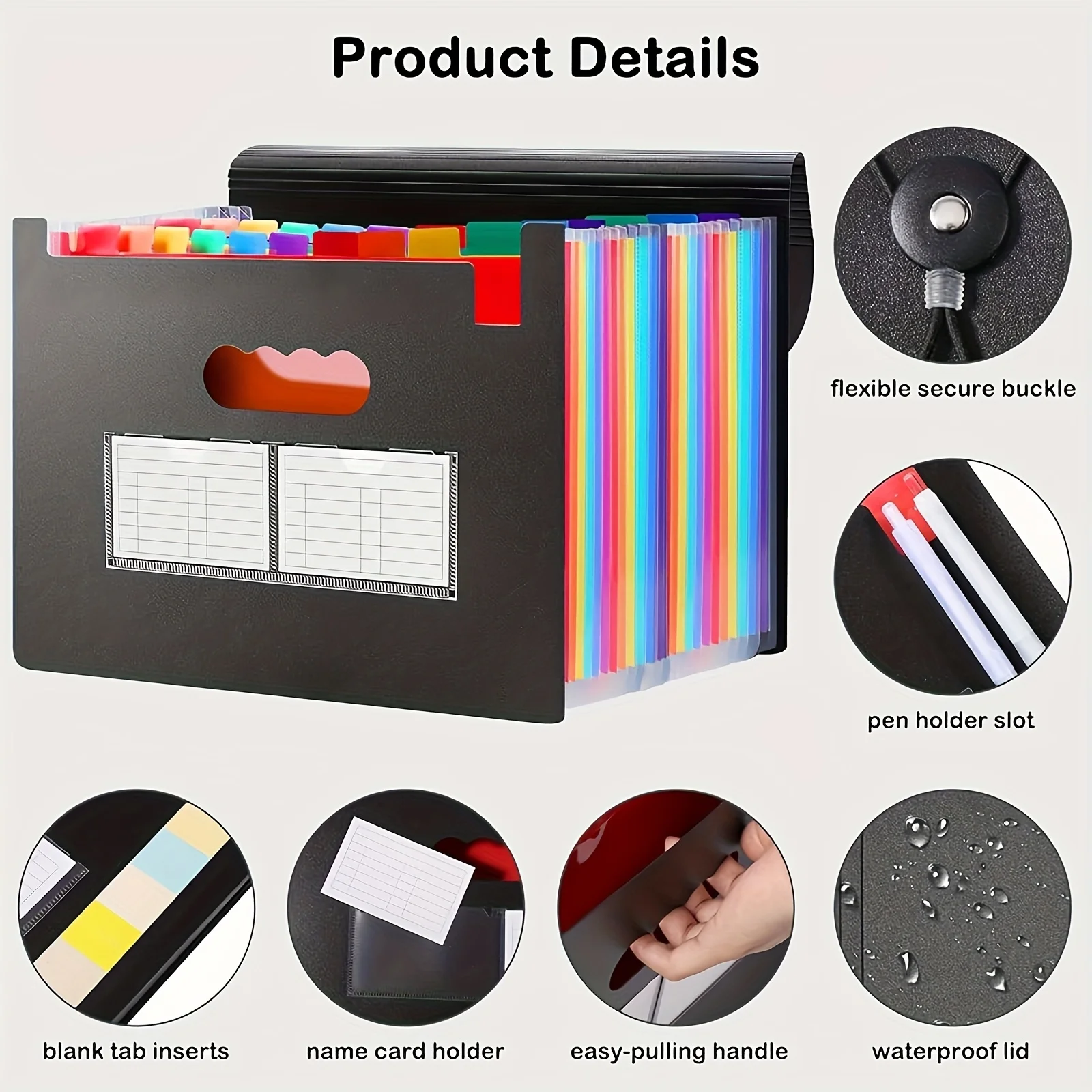 1pc Plastic Expandable File Organizer Folder Manager 25Pocket Document Receipt Manager Folder for School Home Office Accessories