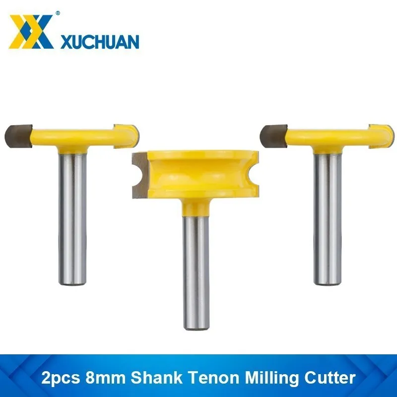 

2 pcs 8mm Shank Canoe Flute and Bead Router Bit Set Wood Tenon Cutter T Slot Milling Cutter for Woodworking Tools