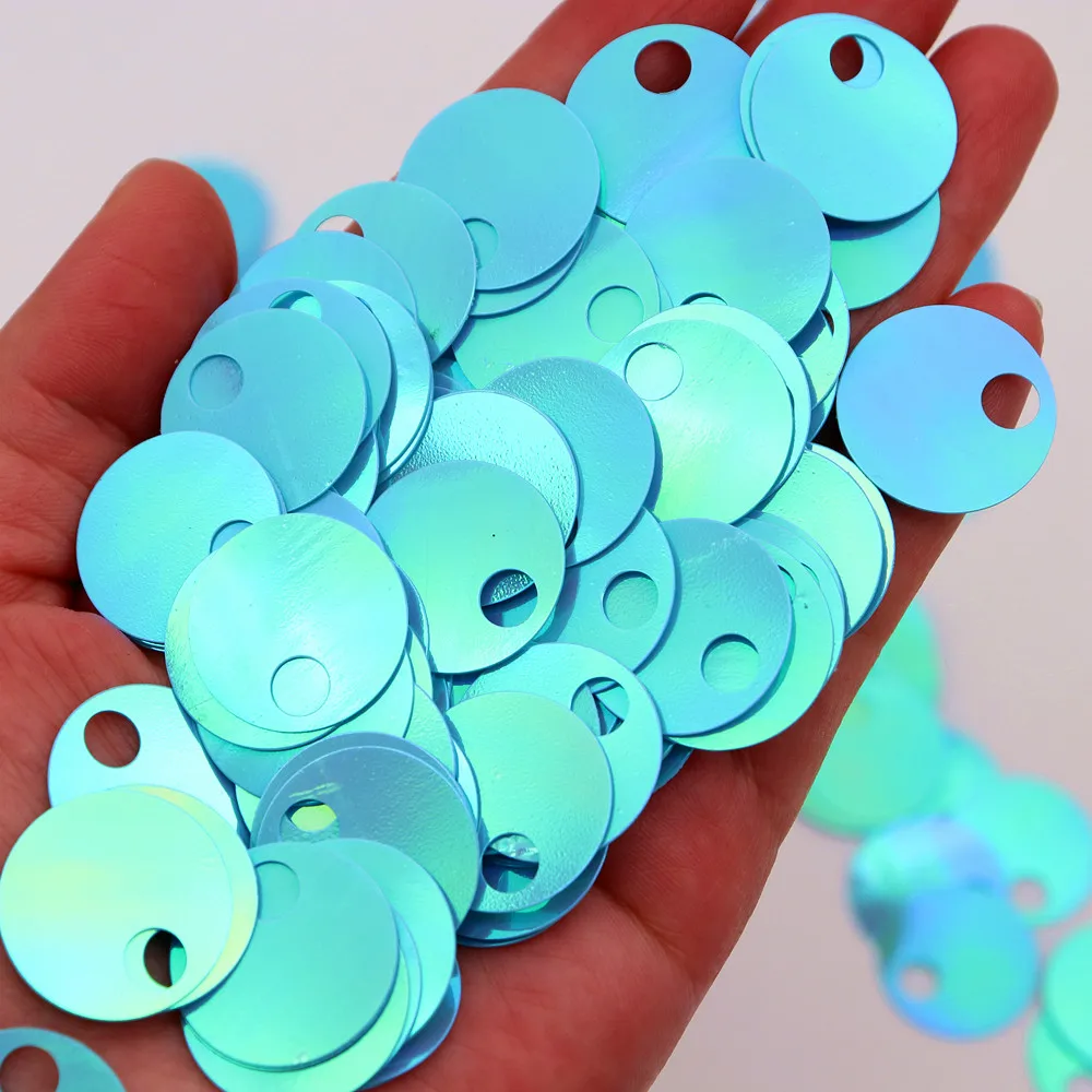 Große 2cm Flache Runde Pailletten 20mm Lose Pailletten für DIY Stickerei Kleidung Taschen Schmuckherstellung – Detail 5
