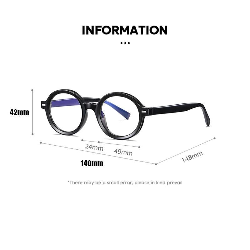 Reven Jate 2092 TR90 Oval Glasses Frame Men Women Vintage Prescription Eyeglasses Myopia Optical Spectacles Anti Blue Ray