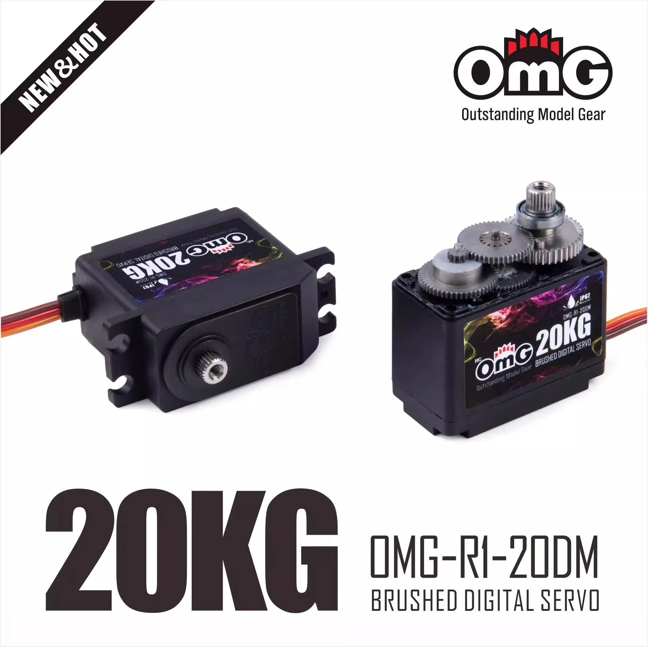 

RCOMG new waterproof 20kg high torque digital servo motor three wheeled motorcycle flat running simulation off-road vehicle