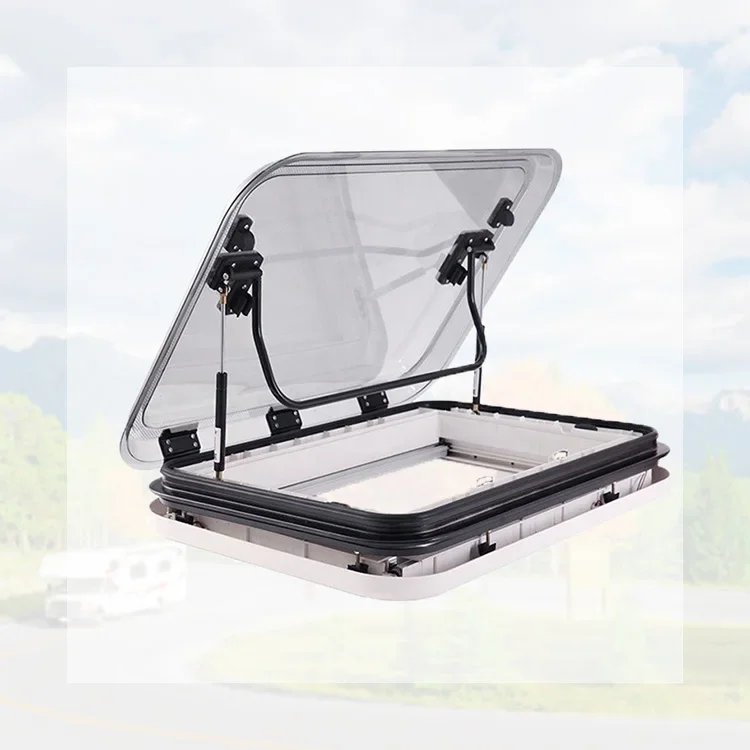 

800X500mm Motorhome Skylight with LED Light Caravan Roof Window Heating-performance rv skylight