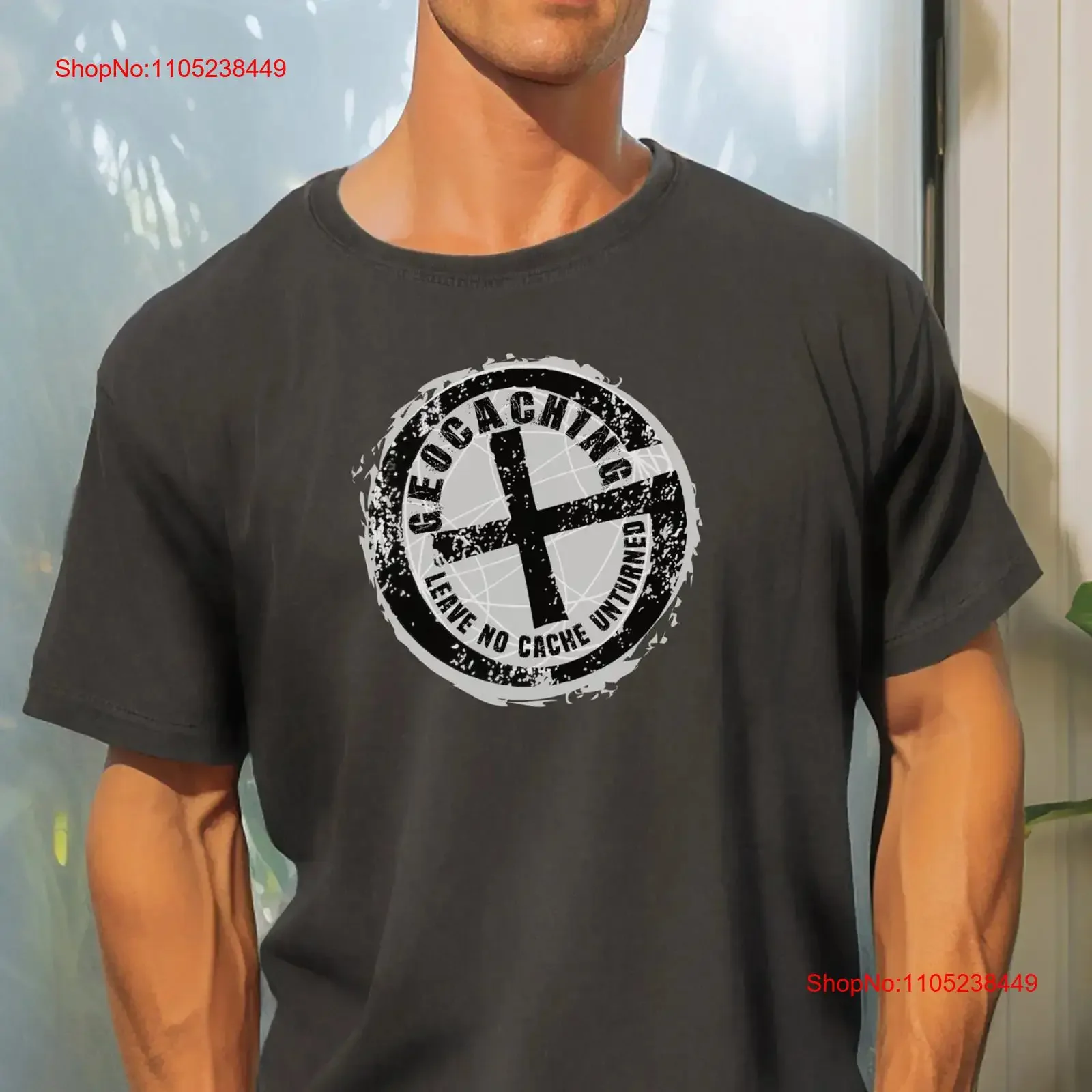 Funny Geocaching T Shirt Geocacher Life Goal Find All The Geocaches Geocache Swag Sayings Quotes OK vintage Washed Stretched