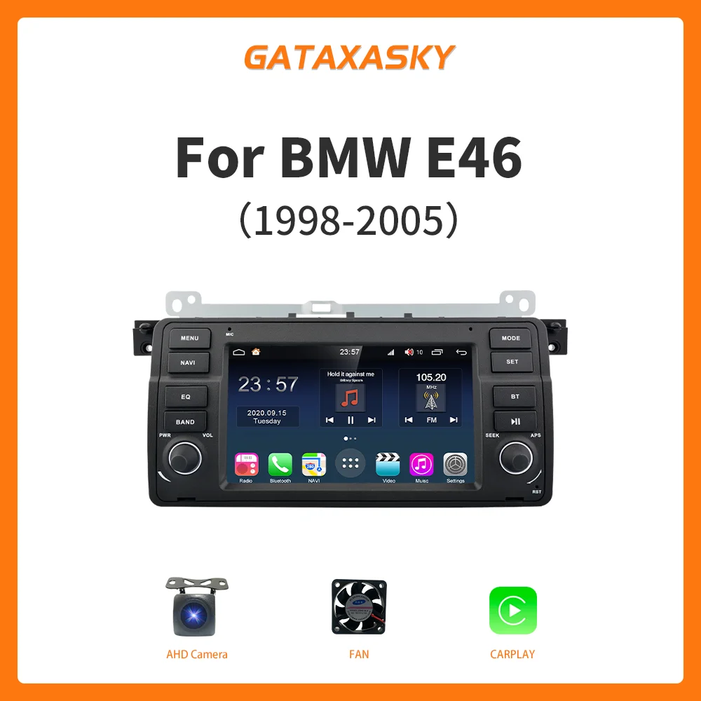 

GATAXASKY 7"For BMW E46 M3 318/320/325/330/335 Android 13 Screen Carplay Car Radio Auto Stereo Player WiFi GPS Navigation