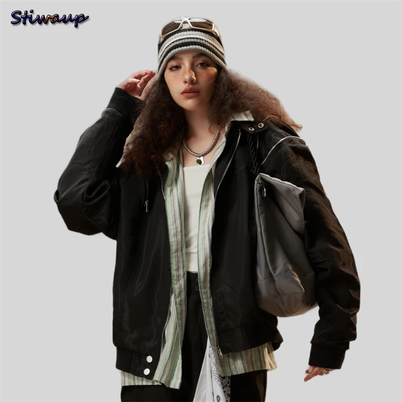 

Women's Plus Size Outer Male Bomber Jackets Men's Fashion Clothing Luxury Rare Autumn Winter 2023 New Black Aviator Jacket Woman