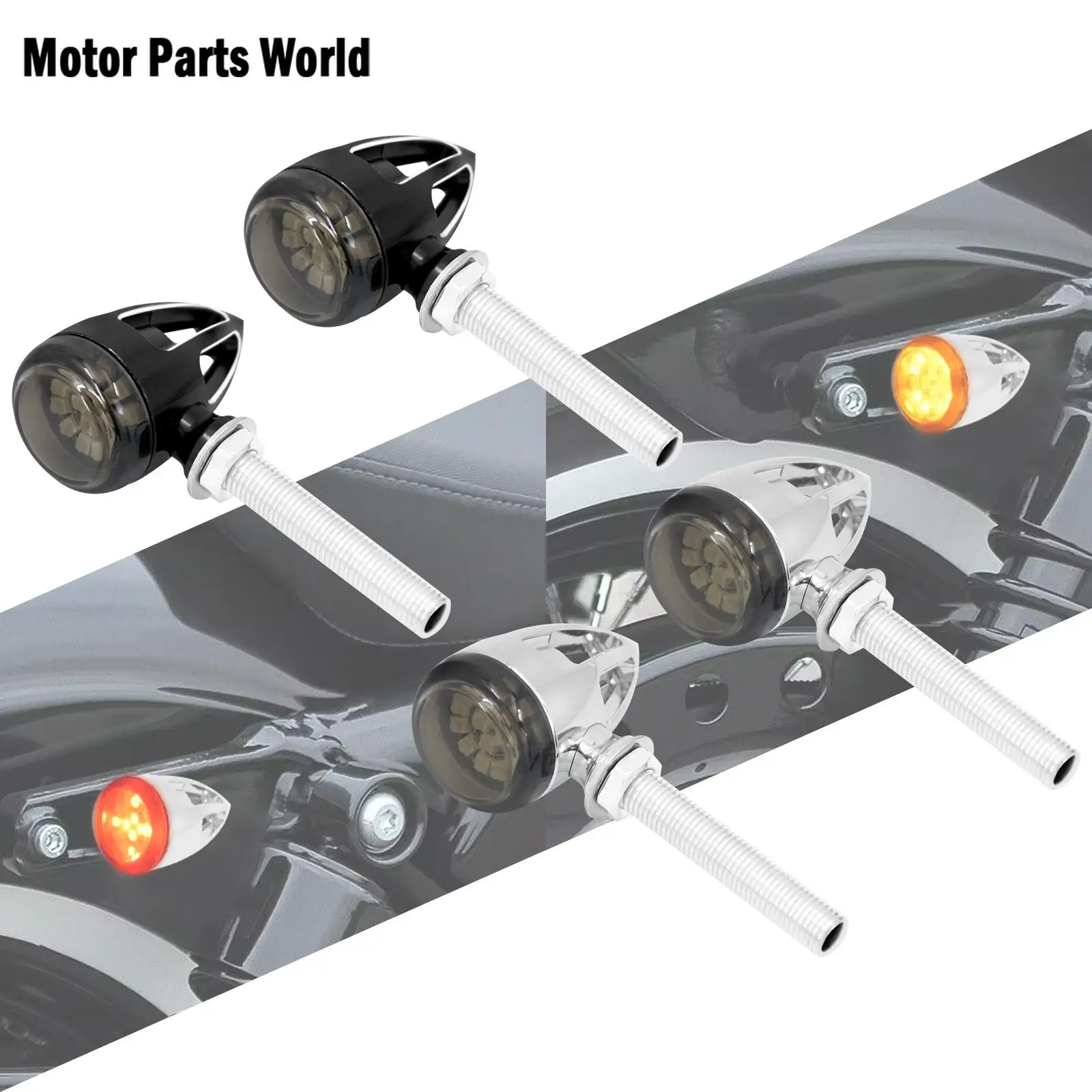 Motorcycle Turn Signal LED Light With 8mm Thread Brake Indicator Lamp Universal For Harley Sportster Touring Softail For Honda