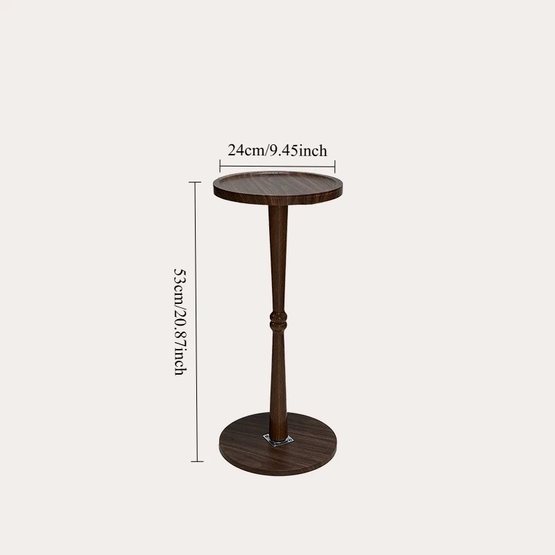 Small Side Table Living Room, Brown Round Corner Table for Small Spaces, Coffee Table with Pedestal Accent for Living Room image 6