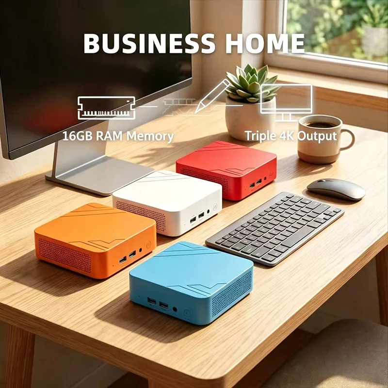 Intel Core N150 Portable Mini PC 16GB DDR4 2TB NVMe SSD Triple 4K Screen WiFi6 Bluetooth 5.2 High Performance Home Office