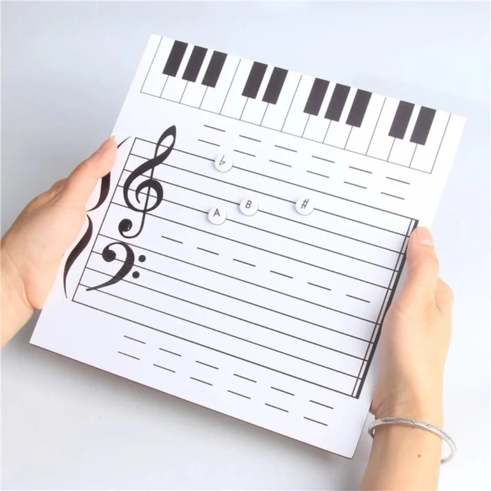 Writing Music Score Whiteboard Reusable Practice Music Teaching Tool Dry Wipe Erasable Magnetic Music Notes Stickers