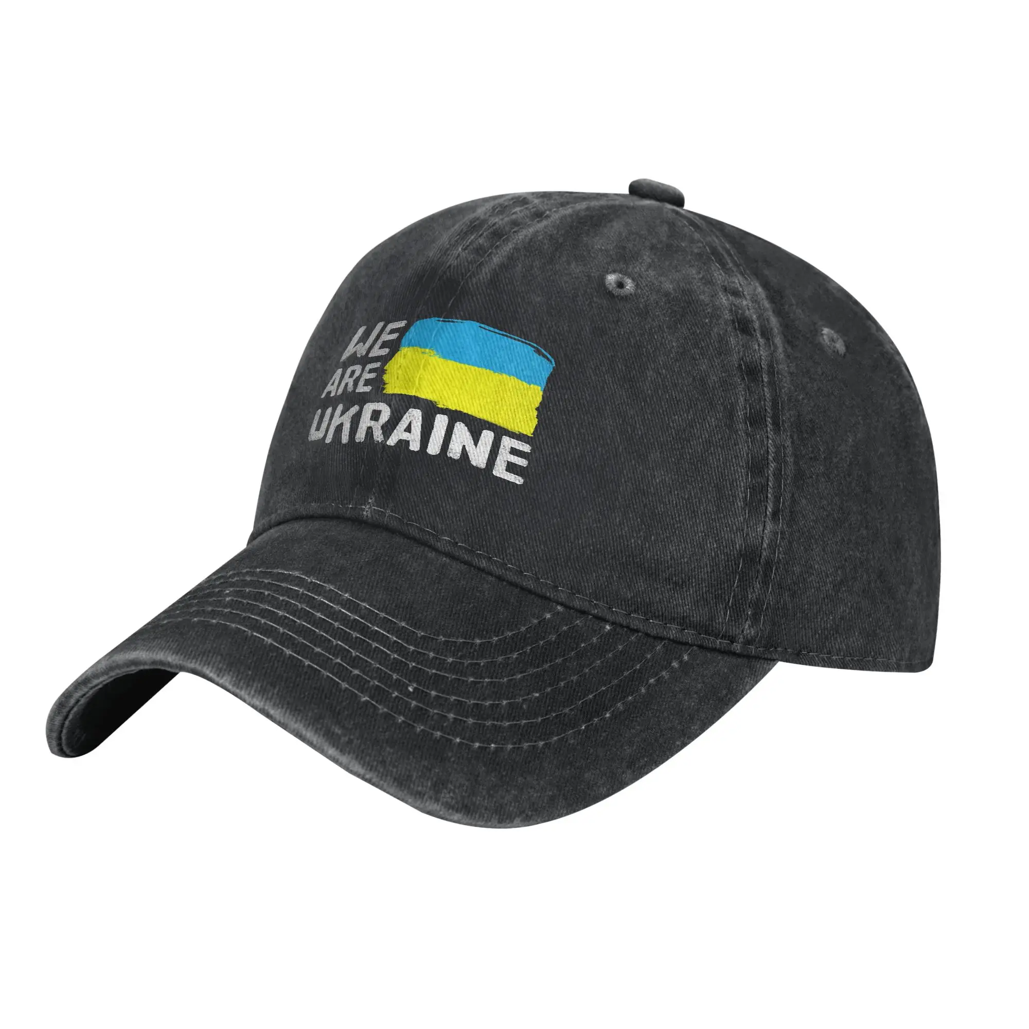We Are Ukraine Black Adult Retro Cowboy Washed Baseball Caps Men  Denim Dad Hats Woman Camping Trucker Cap