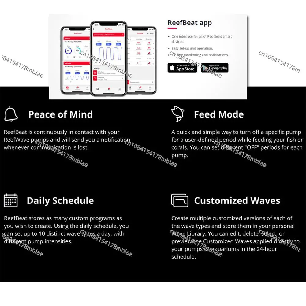 Red Sea ReefWave 25/45 WiFi Program Wave Maker Marine Reef Coral Aquarium Fish Tank Silent Wavemaker Not Maxspect Gyre Jebao CP