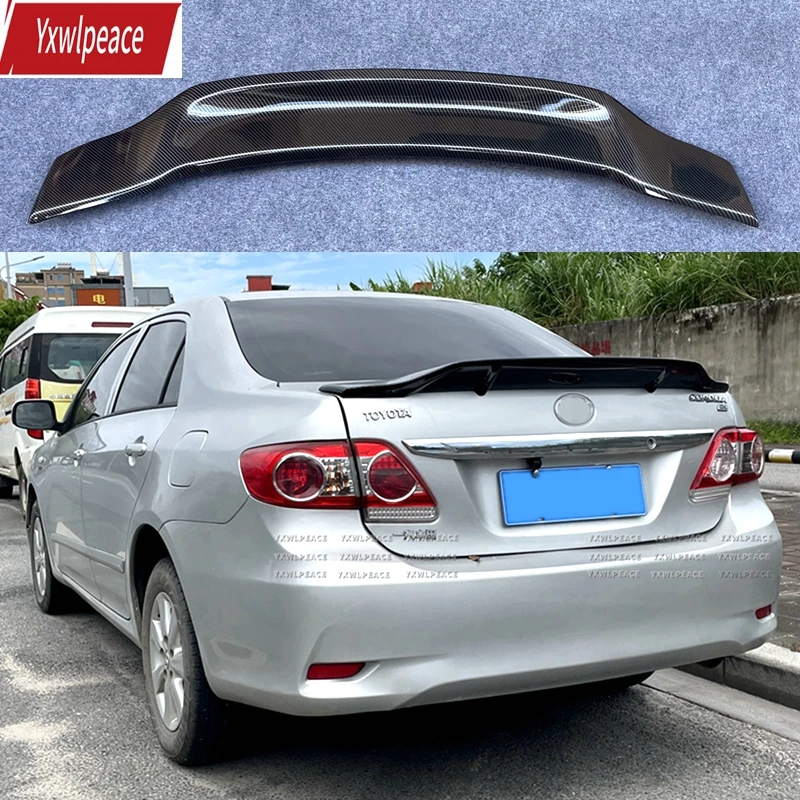 

For Toyota Corolla Spoiler 2008-2013 R Style ABS Carbon Fiber Look Rear Trunk Lip Spoiler Body Kit Accessories