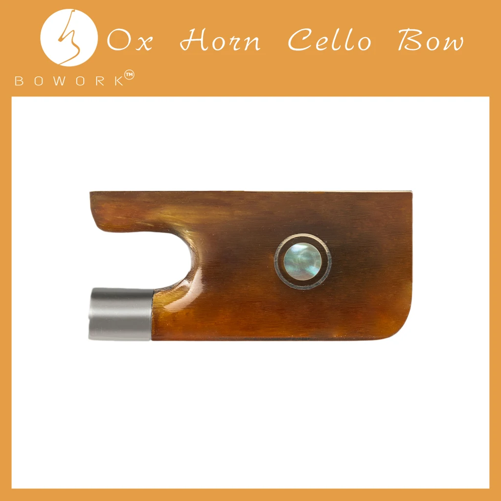 

BOWORK Yellow OX Horn Cello Bow Frog Cello Replacement Cello Bow Parts For Cellist W/Parisian Eye Inlay