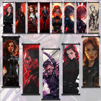 Marvel Black Widow Hanging Scroll Poster Wall Artwork Canvas Painting Home Decoration Decor The Avengers Hawkeye Wallpaper Gift