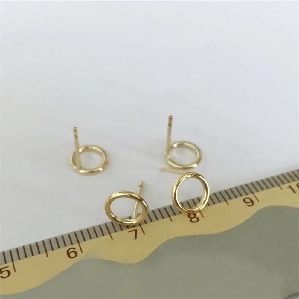 2 Pairs 14K Gold Filled Circle Stud Ear Posts w/ Backs for Earring Jewelry Making 7mm 10mm 15mm