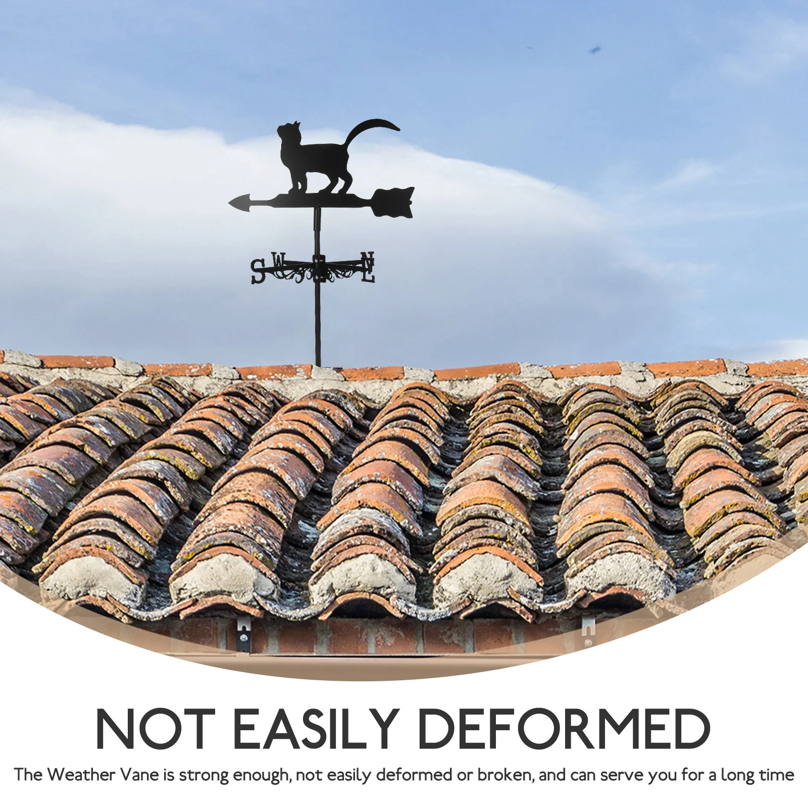 Stainless Steel Weather Vane Outdoor Yard Wind Direction Indicator Garden Weathervane Decorative Lawn Patio Wind Vane