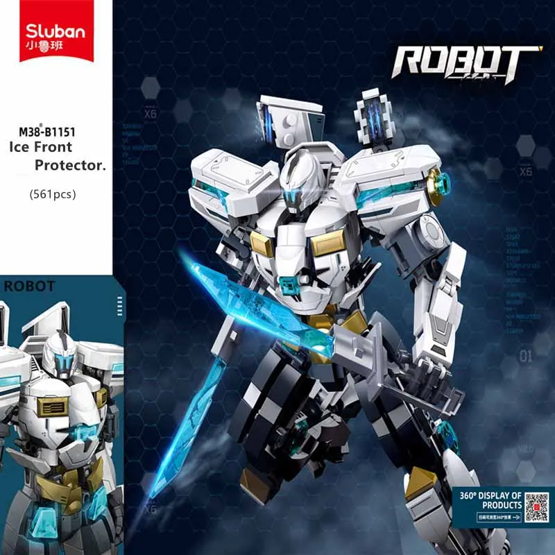 Sluban Building Block Toys Robot B1151/B1181 Ice Front Protector 566PCS Bricks Mechanical Armor Compatbile With Leading Brands