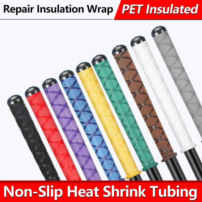 

1M ID 15~50mm Non-Slip Heat Shrink Tubing Repair Insulation Wrap Multi-Purpose Handle Grip for Fishing Rods Tennis Rackets Cable