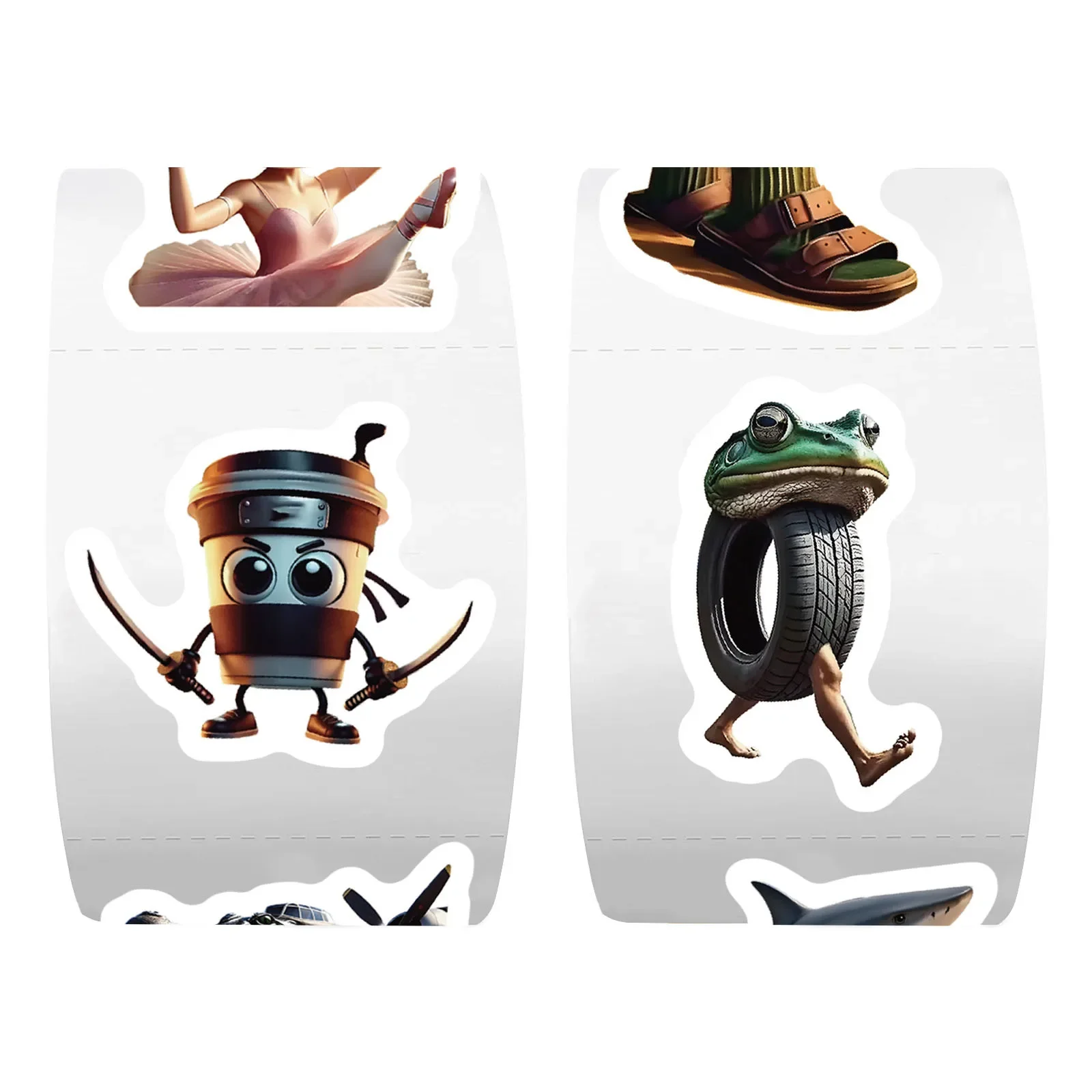 500pcs/Roll Tung Tung Sahur Italian Brainrot AI Abstrac Sealing Sticker DIY PVC Laptop Decals Decoration Stiker Reward Gift Toys