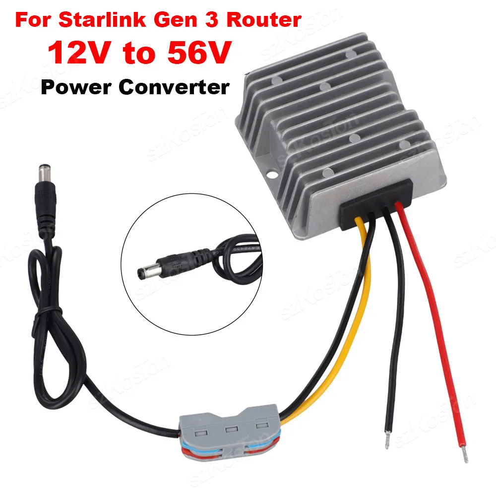 For Starlink Gen3 Router DC Power Converter 12V To 56V 3A Step Up Power Adapter Rechargeable for Star Link Gen 3 Accessory