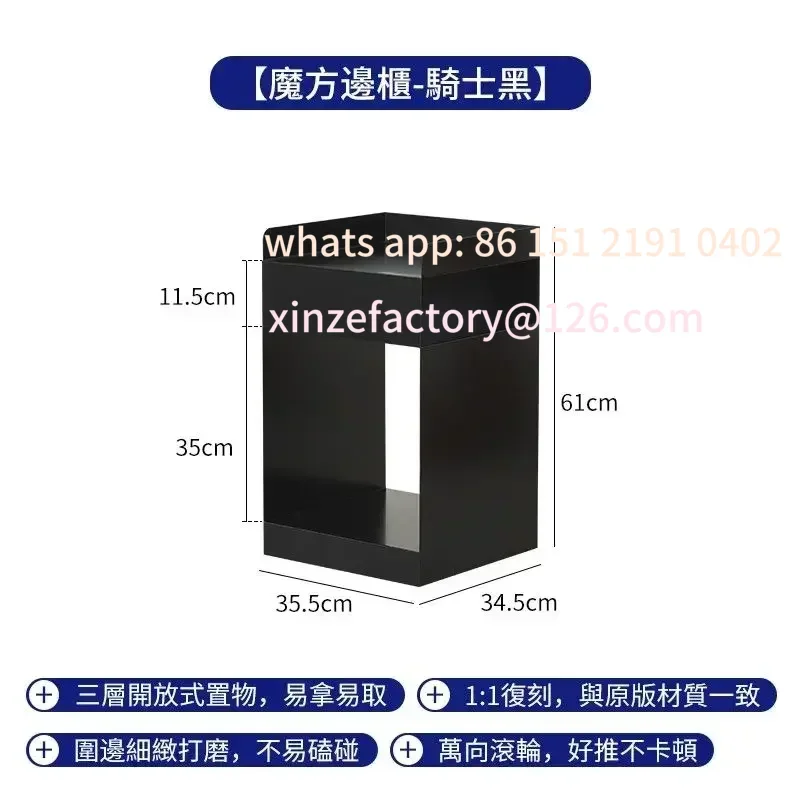 Customizable Bedside Table Lounge Modern Iron Cabinets For Living Room Sofas Simple Coffee Corner Wheel Retro