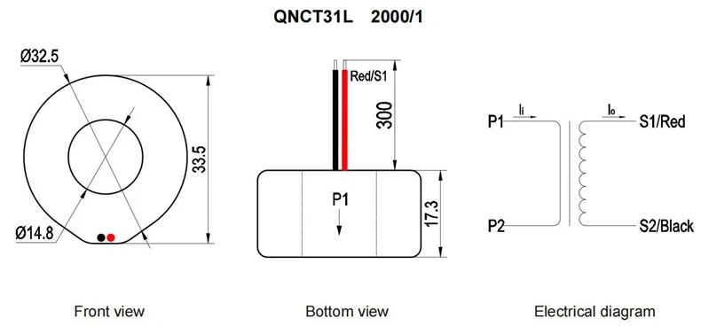Mikro-Stromwandler 10A 5mA 1A 0,5mA 50A 25mA 100A 50mA 2000 1 Miniatur-Toroid-Stromwandler CT – Detail 9