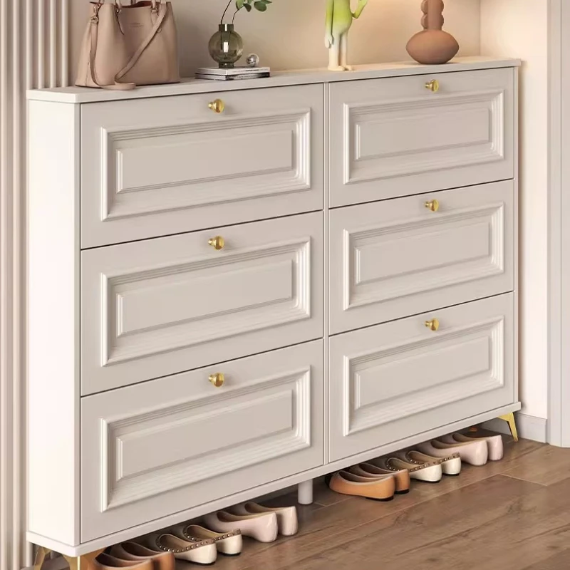 المفاصل مدخل خزانة خذاء درج عمودي النحاس المدخل مرآة خزانة خذاء باب خشبي Meuble Chaussures أثاث غرفة نوم