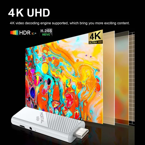 Imagen 2 del producto Android TV Stick Allwinner H313 directo de fábrica con 4K HDR, Wi-Fi 6 2.4G 5G, 8 GB de RAM, 16 GB de almacenamiento, Google Voice Remote, Q8S