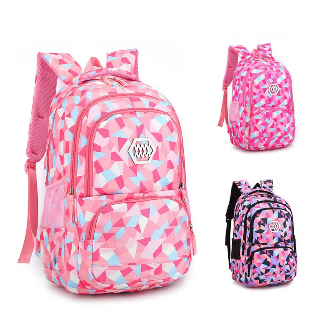 Mochila escolar multicapa con protección espinal para estudiantes, morral ligero de gran capacidad para niños, Color de empalme