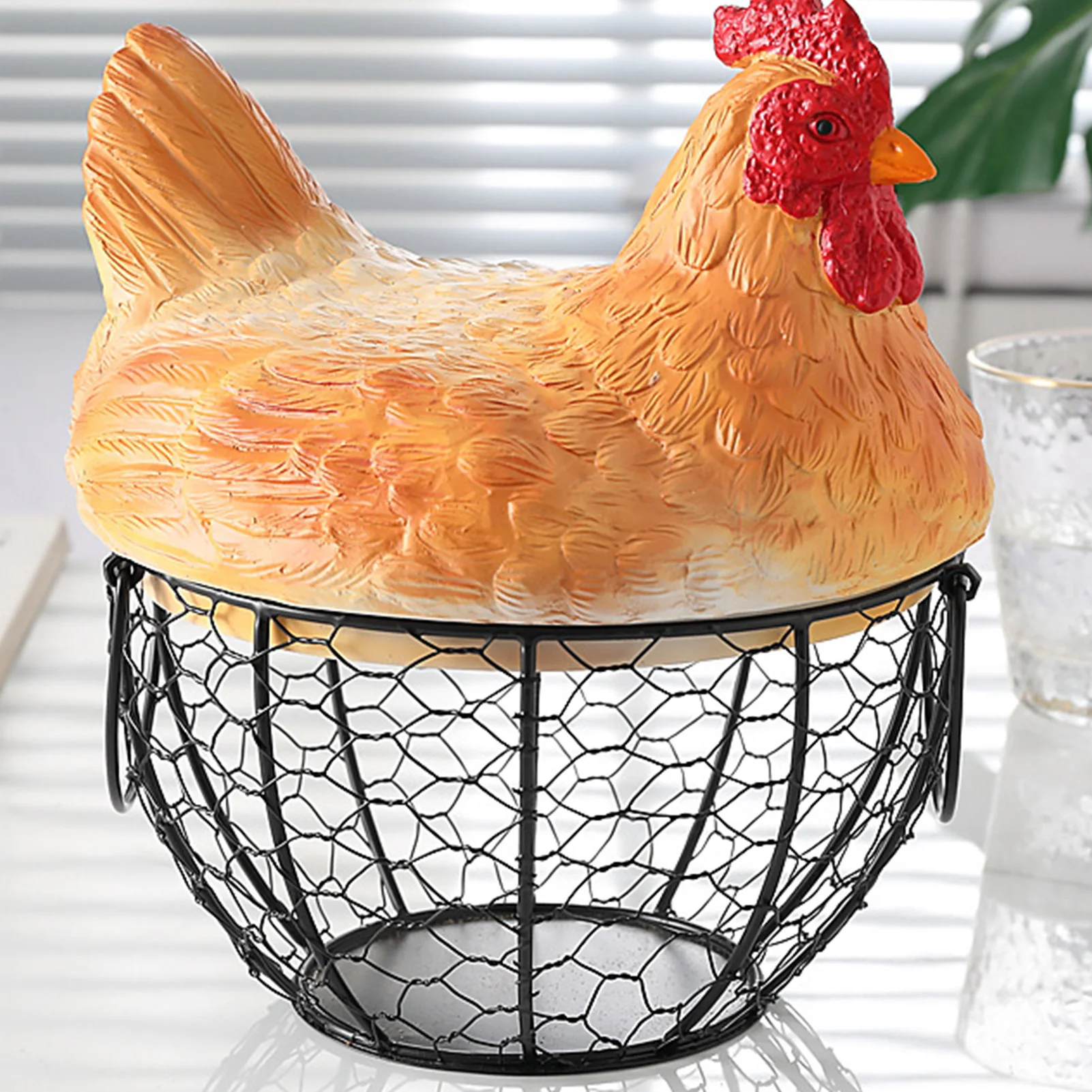 Iron Art Eggs Storage Basket Durable Vegetables Snack Container Decoration Suitable for Housewarming Gift