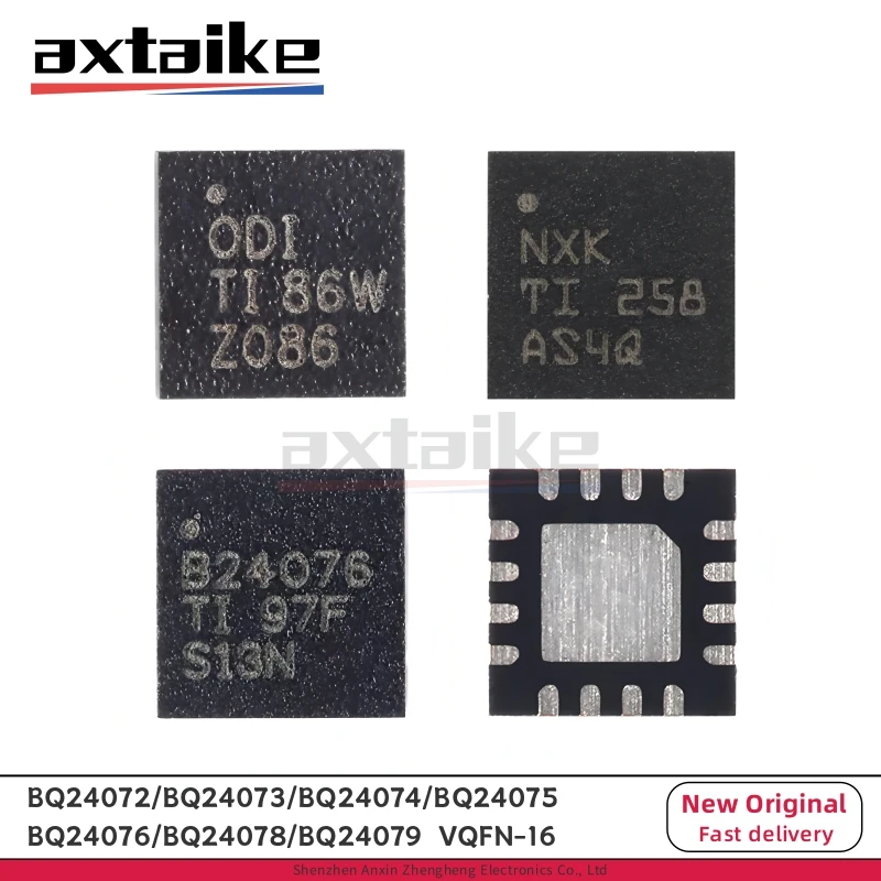 

5PCS BQ24072RGTR CKP BQ24073RGTR CKQ BQ24074RGTR BZF NXK BQ24075RGTR CDU BQ24076 BQ24078 BQ24079 ODI VQFN-16 Battery Charger IC