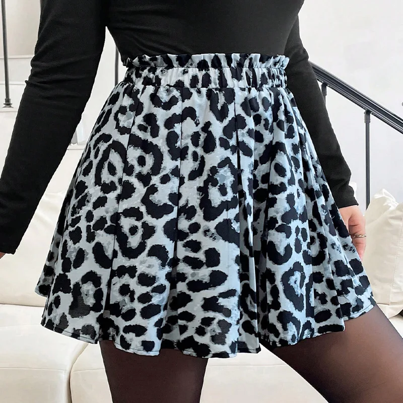 Women's Dress 2025 American Sexy Hottie Black and White Leopard Print Skirt Versatile High Waist A Skirt Short Skirt