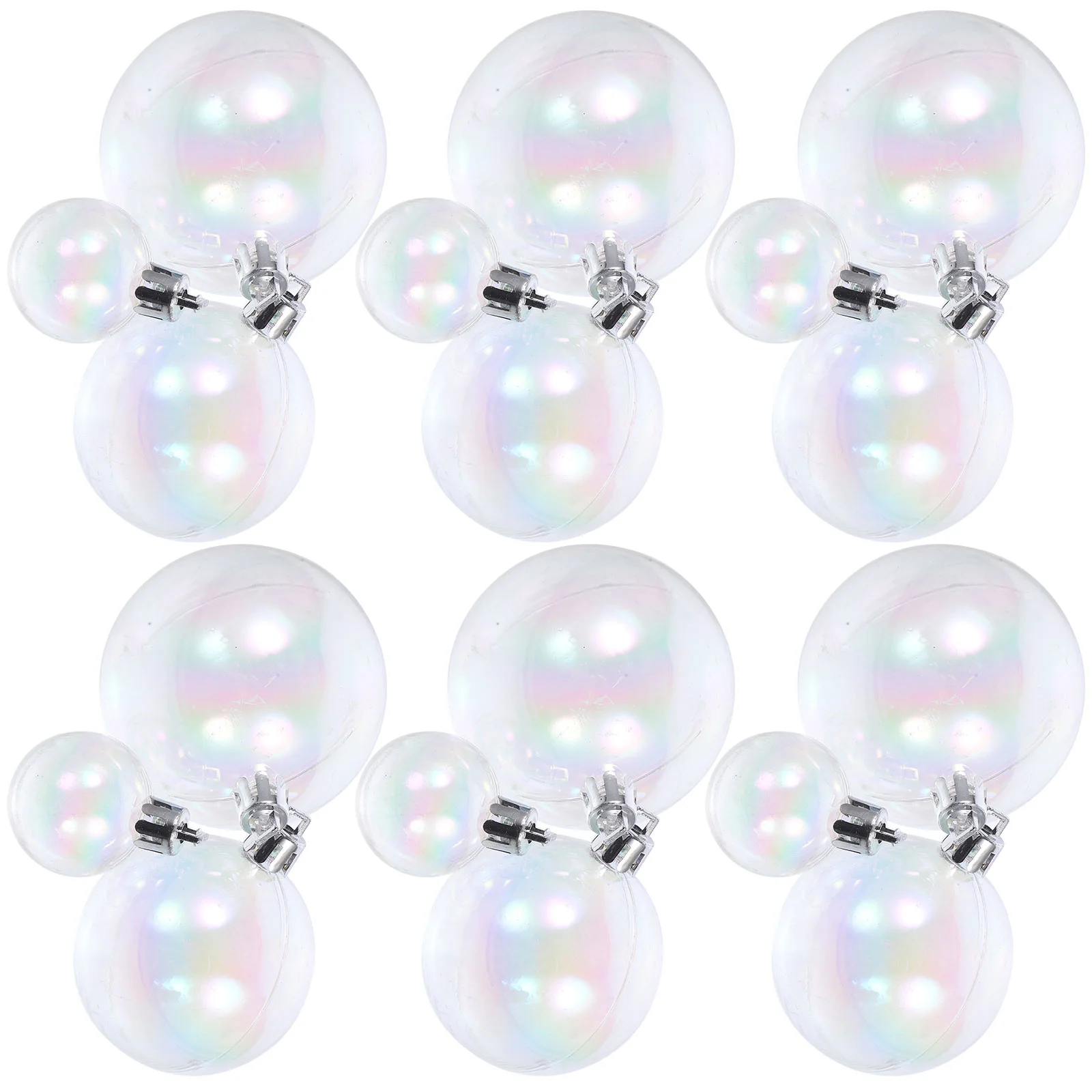 24 Pcs Christmas Banner Balls Outdoor Decorations Ornaments Clear Iridescent Inflatable Halloween