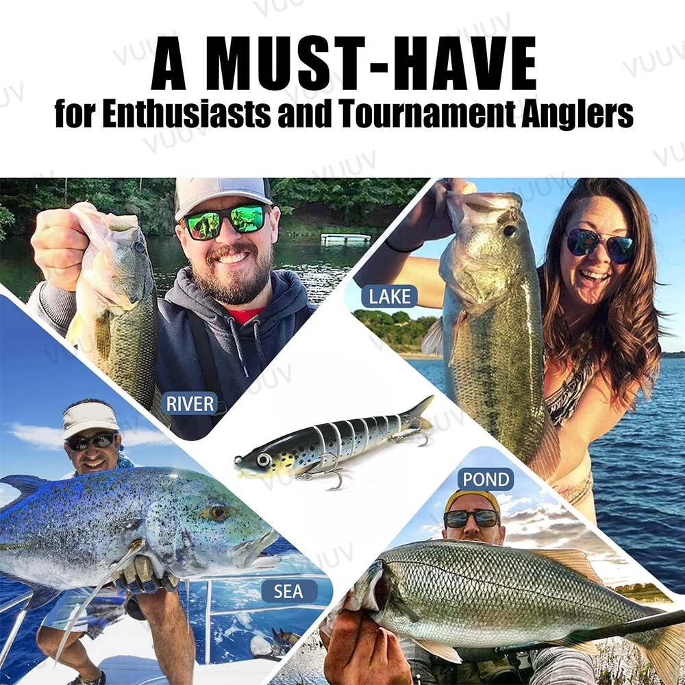 Fishing Lure Multi-Joint Fish Fishing Kit Slow Sinking Realistic Hard Lure Swimbait Freshwater and Saltwater for Bass Trout Lure