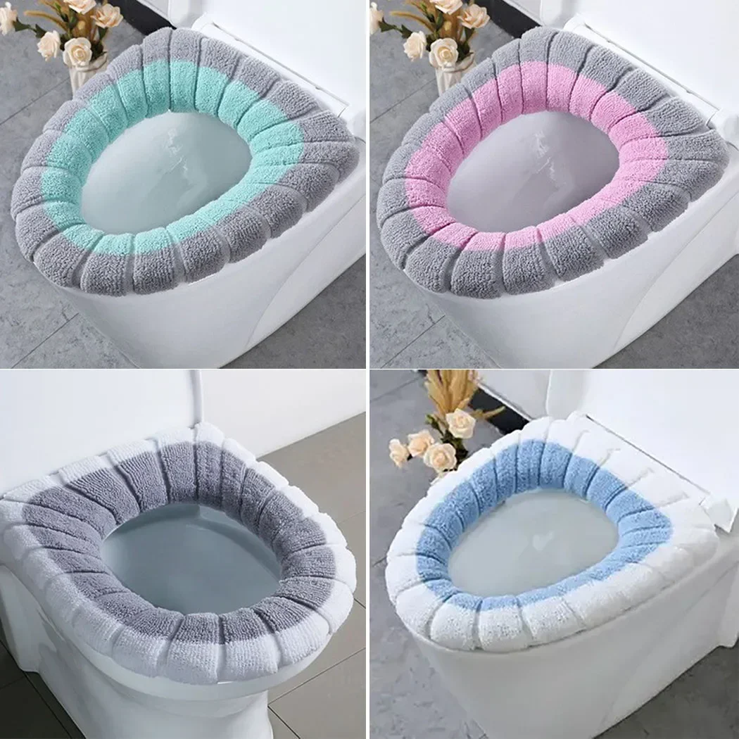 Thickened Plush O-Type Warm Toilet Cushion Universal Toilet Cushion Reusable Winter Toilet Seat Cushion Toilet Seat Cover