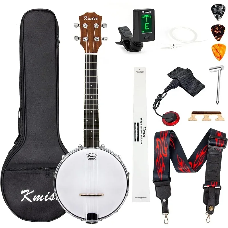 

Banjolele Banjo Ukulele Concert Size 23 Inch, with Bag Tuner Strap Strings (Pickup Picks Ruler Wrench Bridge)