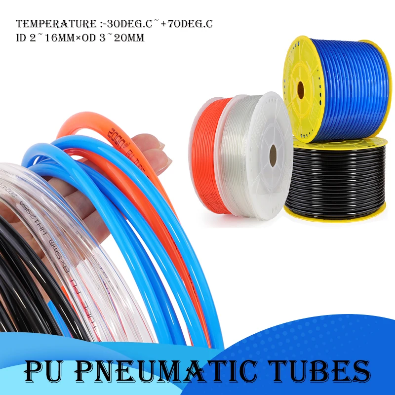 

1~10m PU Hose Pneumatic Tube OD 3mm 4mm 6mm 8mm 10mm 12mm 14mm 16mm 18mm 20mm Air Hose Polyurethane Pipe Air Component Hose