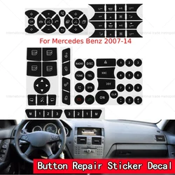 Matte Car Button Repair Sticker for Mercedes-Benz W204 C250 C350 E-Class ML GL GLK 2008-2014 Set of 5 Pieces