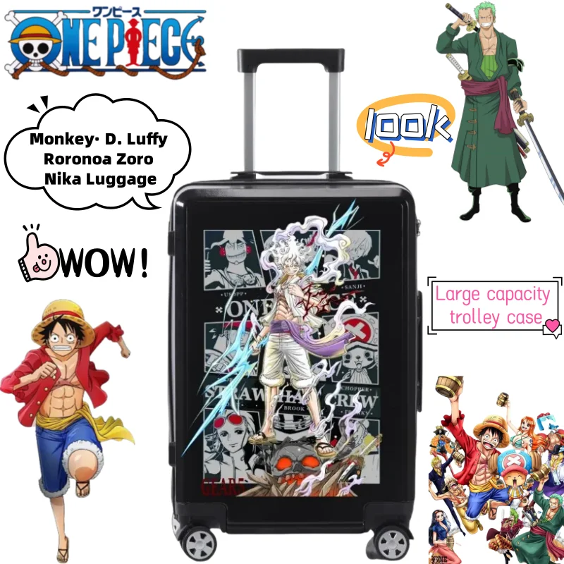 

Новый One Piece Monkey·D·Luffy Roronoa Zoro Nika аниме периферийный мультяшный чемодан креативный большой вместительный бесшумный чемодан на колесиках